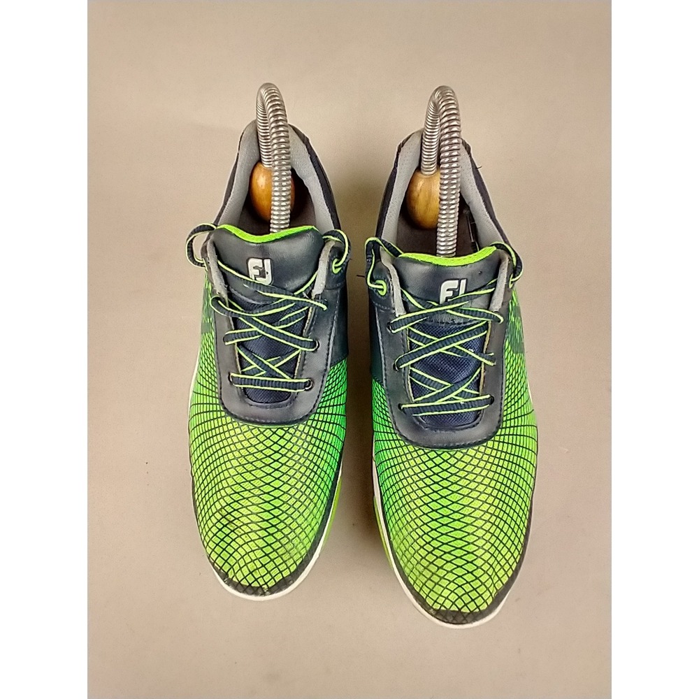 FootJoy Freestyle Golf Shoes Mens 5 Navy‎ Blue Electric Green Cleated 45098 - Picture 11 of 14